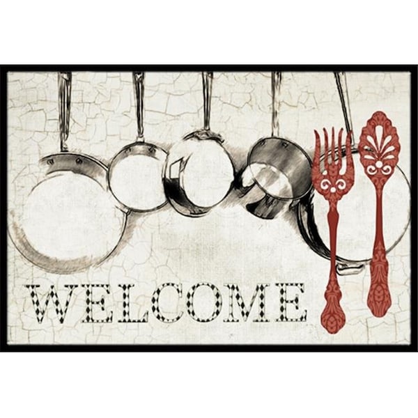 Carolines Treasures Carolines Treasures SB3087JMAT Pots And Pans Welcome Indoor Or Outdoor Mat 24 x 36 In. SB3087JMAT - main
